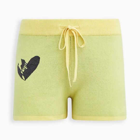 Torrid Sweater Short - Luxe Cozy Lovesick Bolt Yellow 3X - Picture 3 of 4